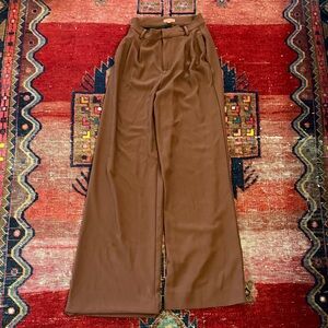 Brown Wide-Leg Trousers